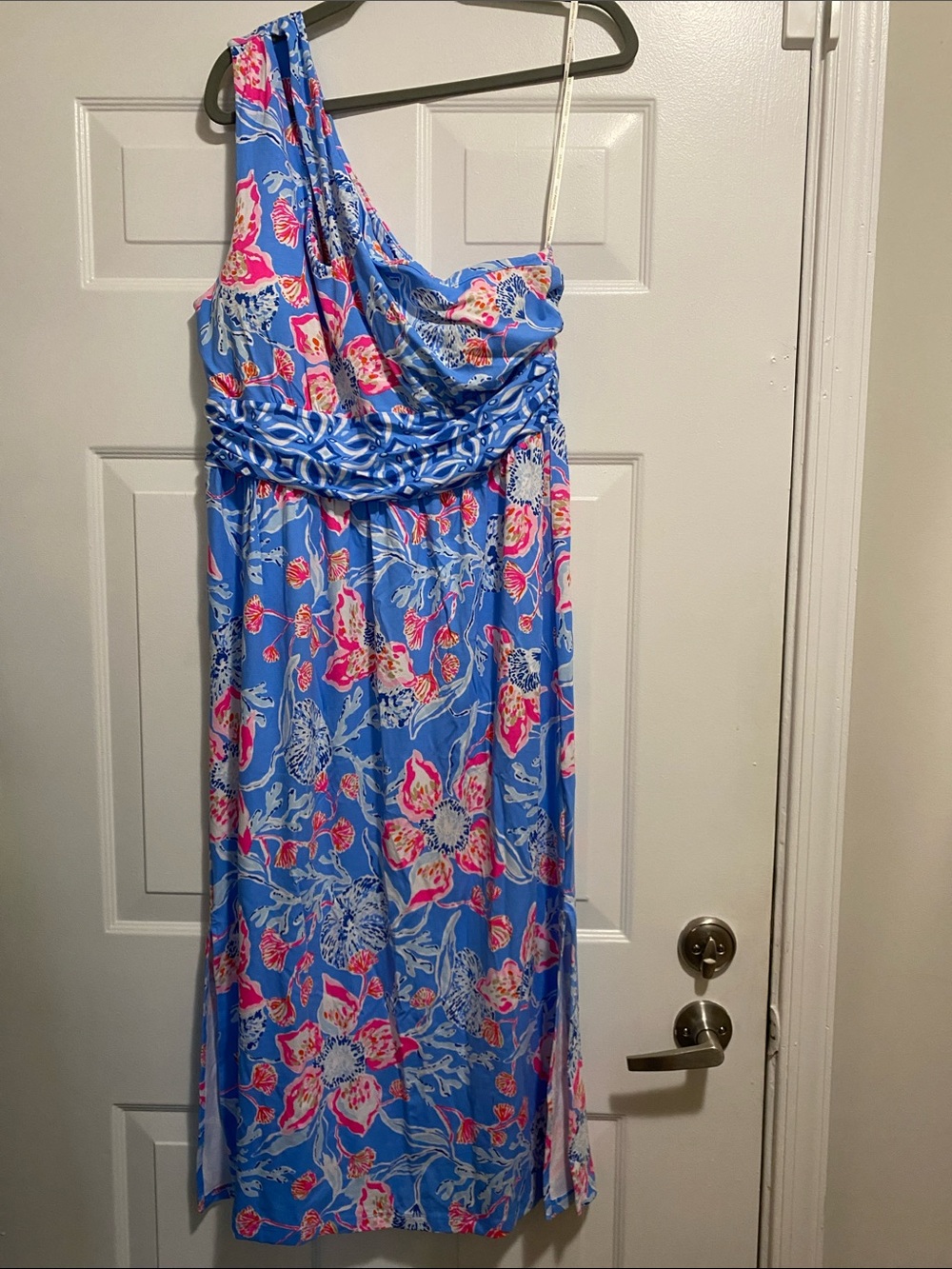 Lilly Pulitzer “Helina” One Shoulder Midi Dress - “Bahamian Rhapsody Swim” Print